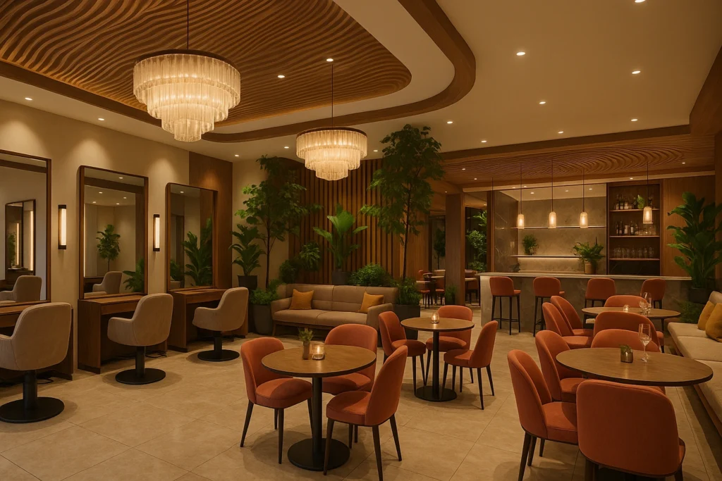 Restaurant and Salon Interior design